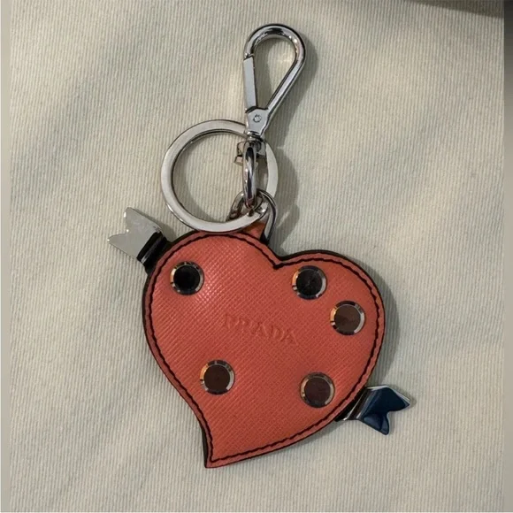 PRADA Saffiano Trick Heart Bag Charm - Picture 13 of 16